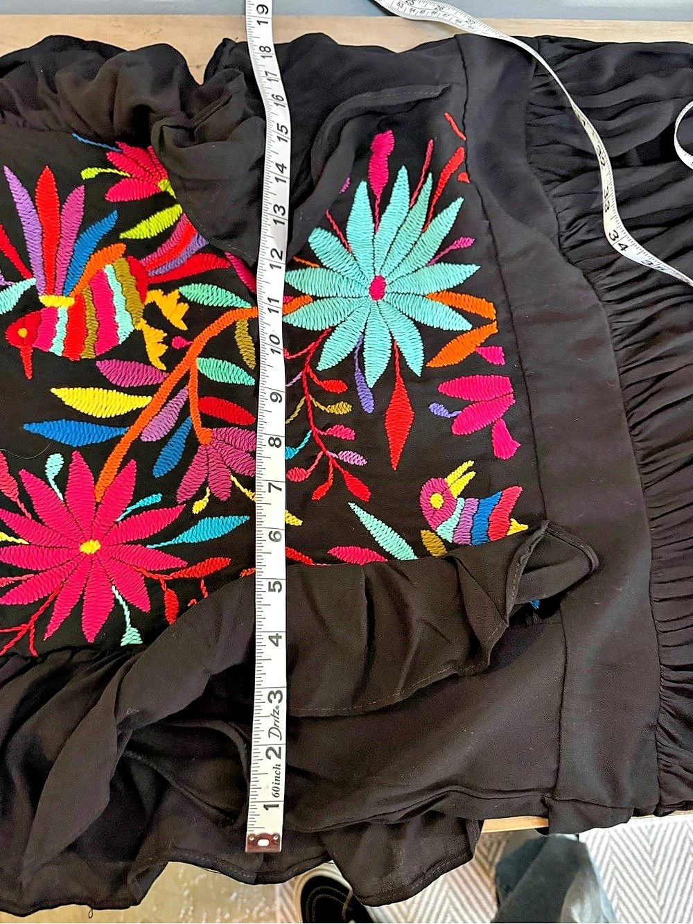 Solei Layla Embroidered Floral Maxi Dress Black & Multicolor L/XL - Picture 8 of 13